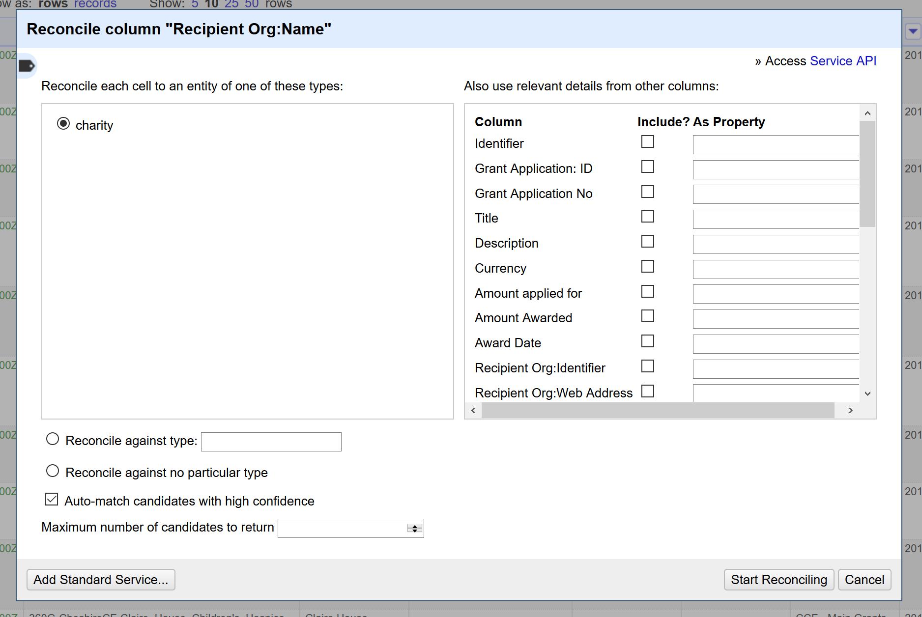 Completed options for running reconcilation